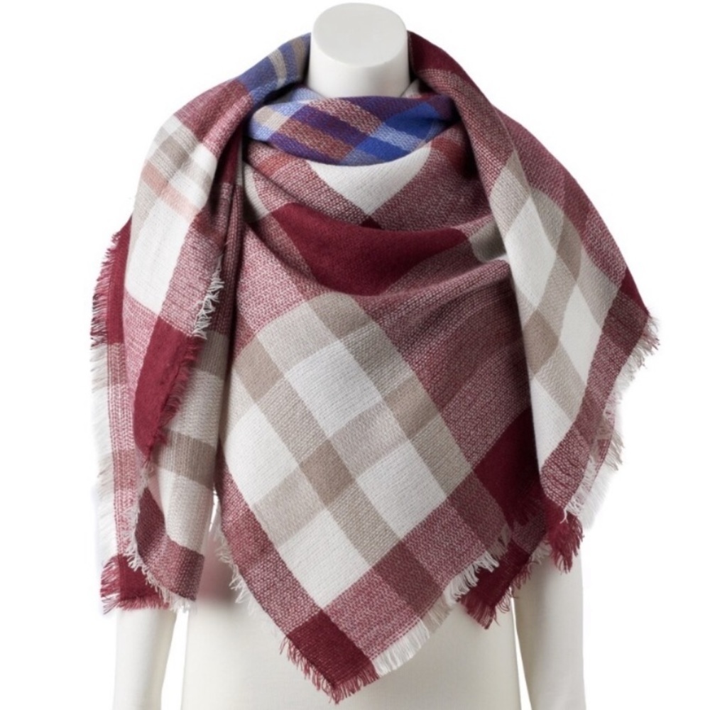 Apt. 9 Large Red Plaid Blanket Scarf